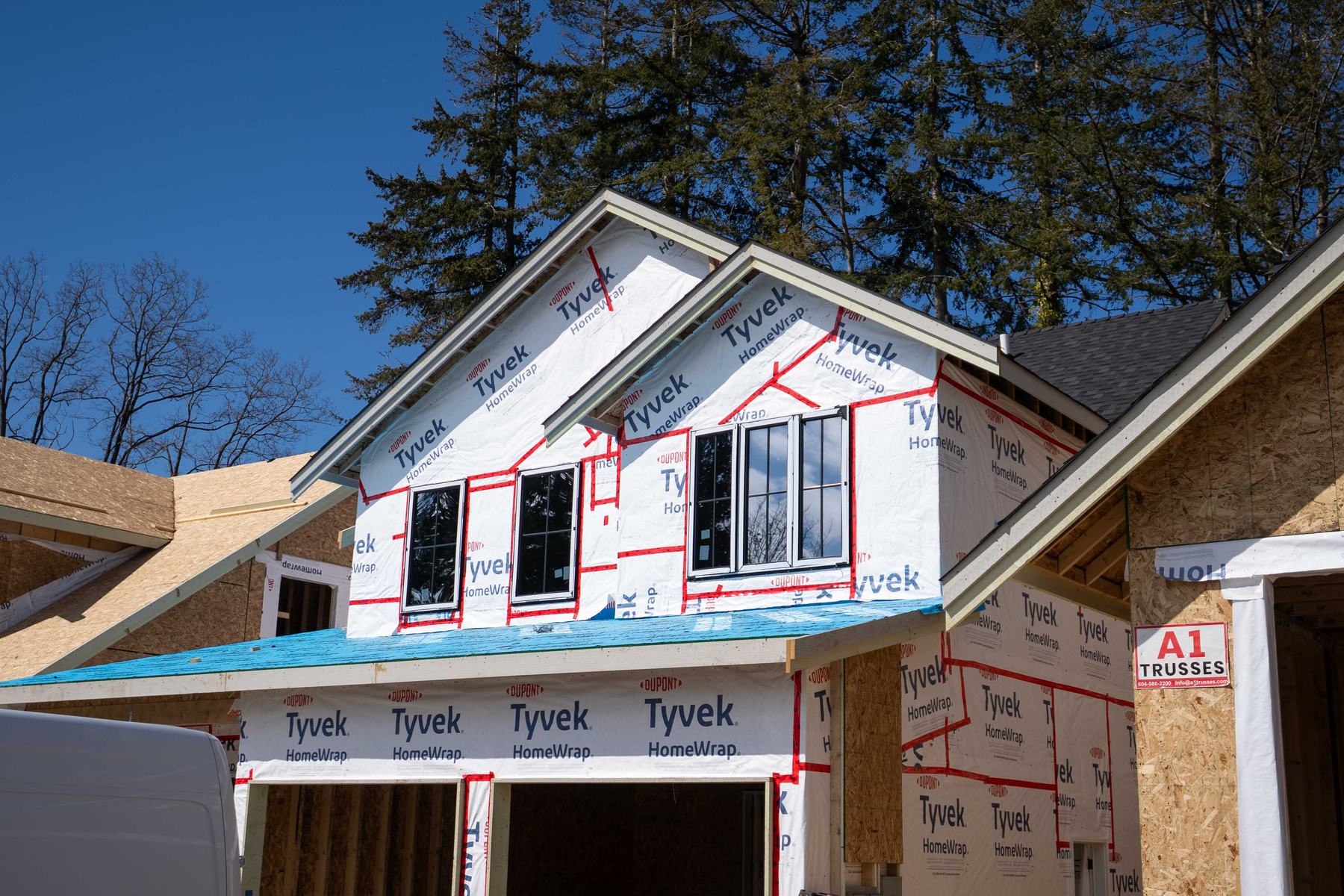 Alderwood crew on an active residential site, framing stage