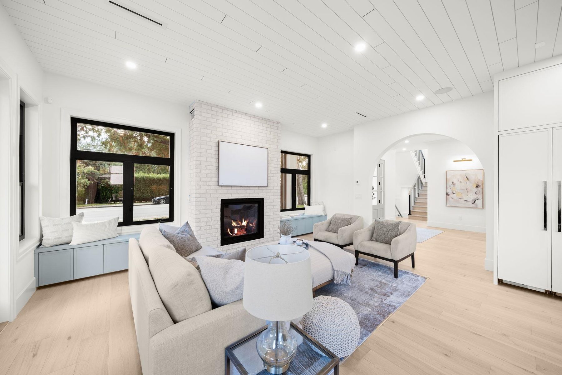 Walkthrough with a homeowner, or the team reviewing plans together